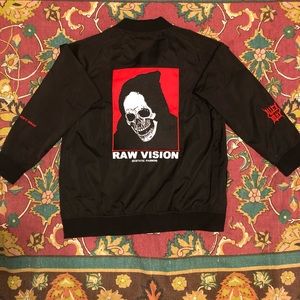 ALIEN BODY BLACK SATIN RAW VISION JACKET SIZE XL